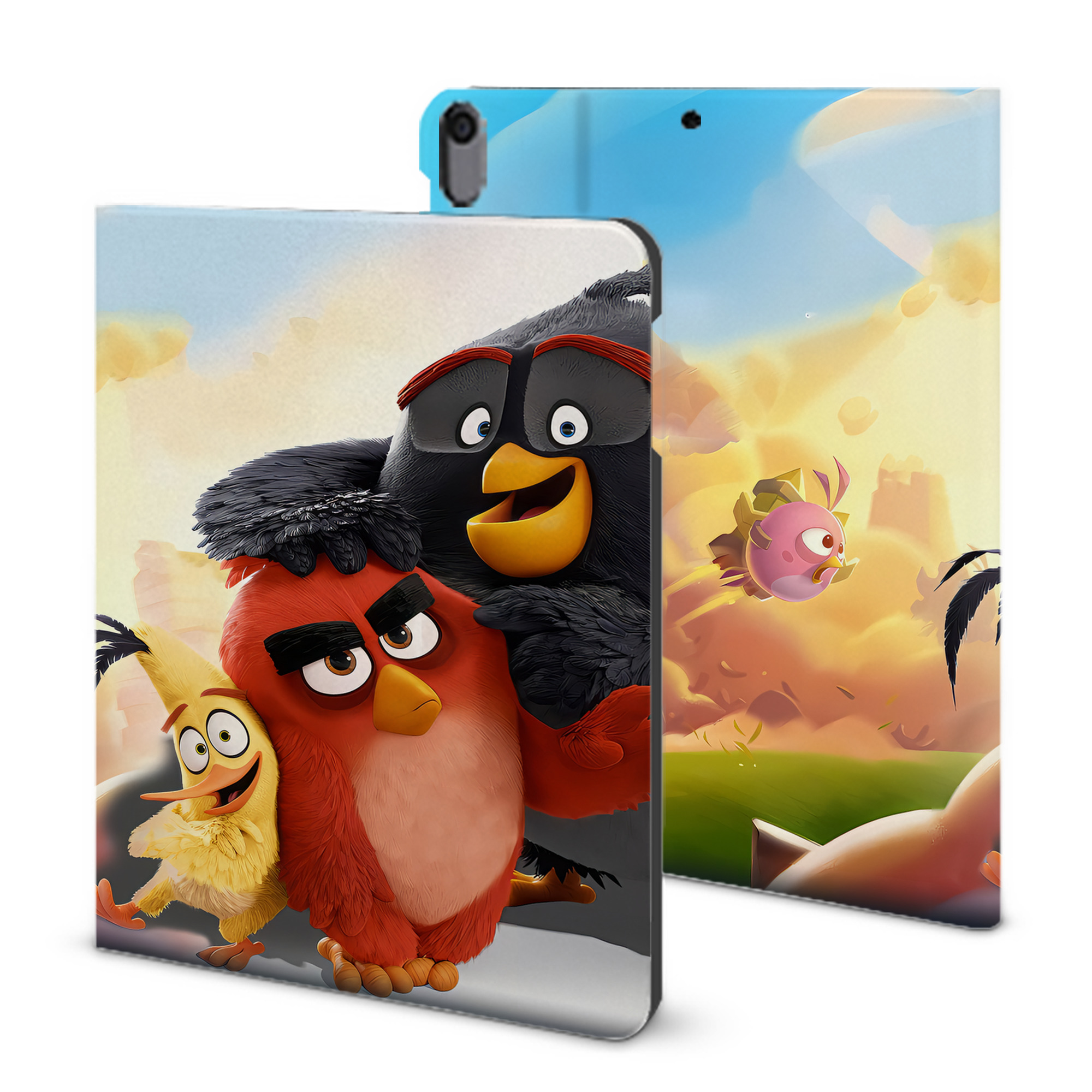 （画像用） Angry Birds アングリーバード IPad ケース ブック型 PUレザー TPU 耐衝撃 軽量 薄型 ペン収納なし 全面保護 IPad 各モデル対応